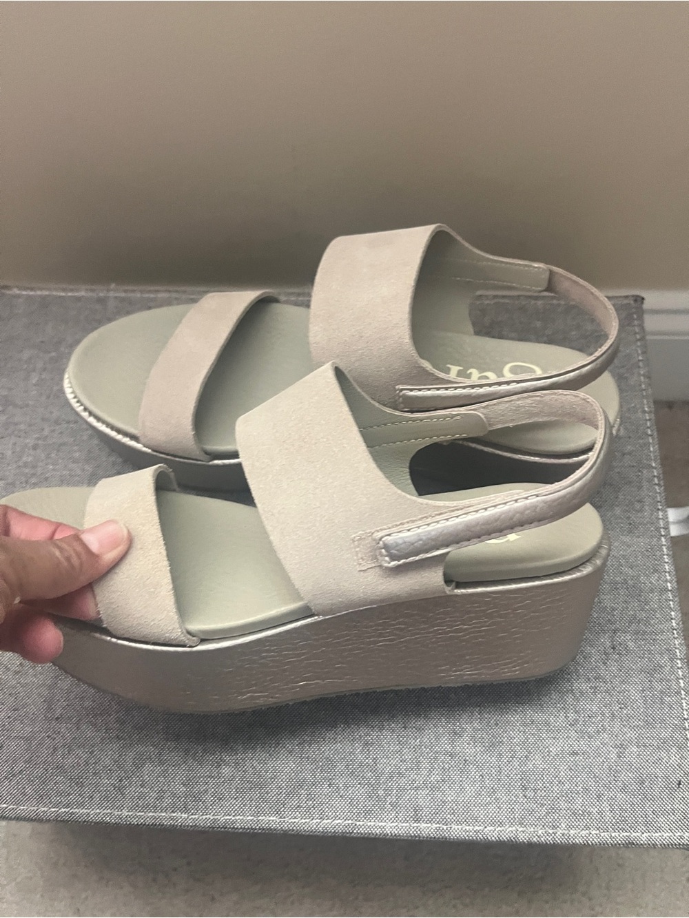 Beige Platform Slingback Sandals - Women